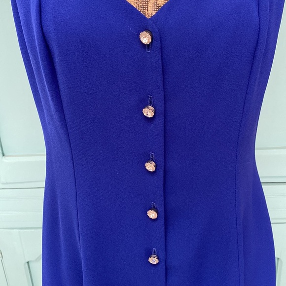 CDC Evening Royal Dress. Rhinestone buttons. Beautiful lining. - Picture 2 of 8